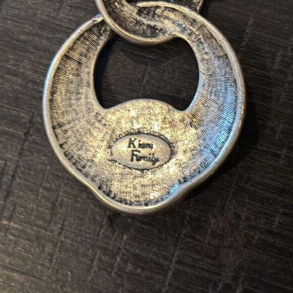 VINTAGE DESIGNER SIGNED KIAM FAMILY BLUE GEMSTONE PENDANT NECKLACE - Picture 6 of 9